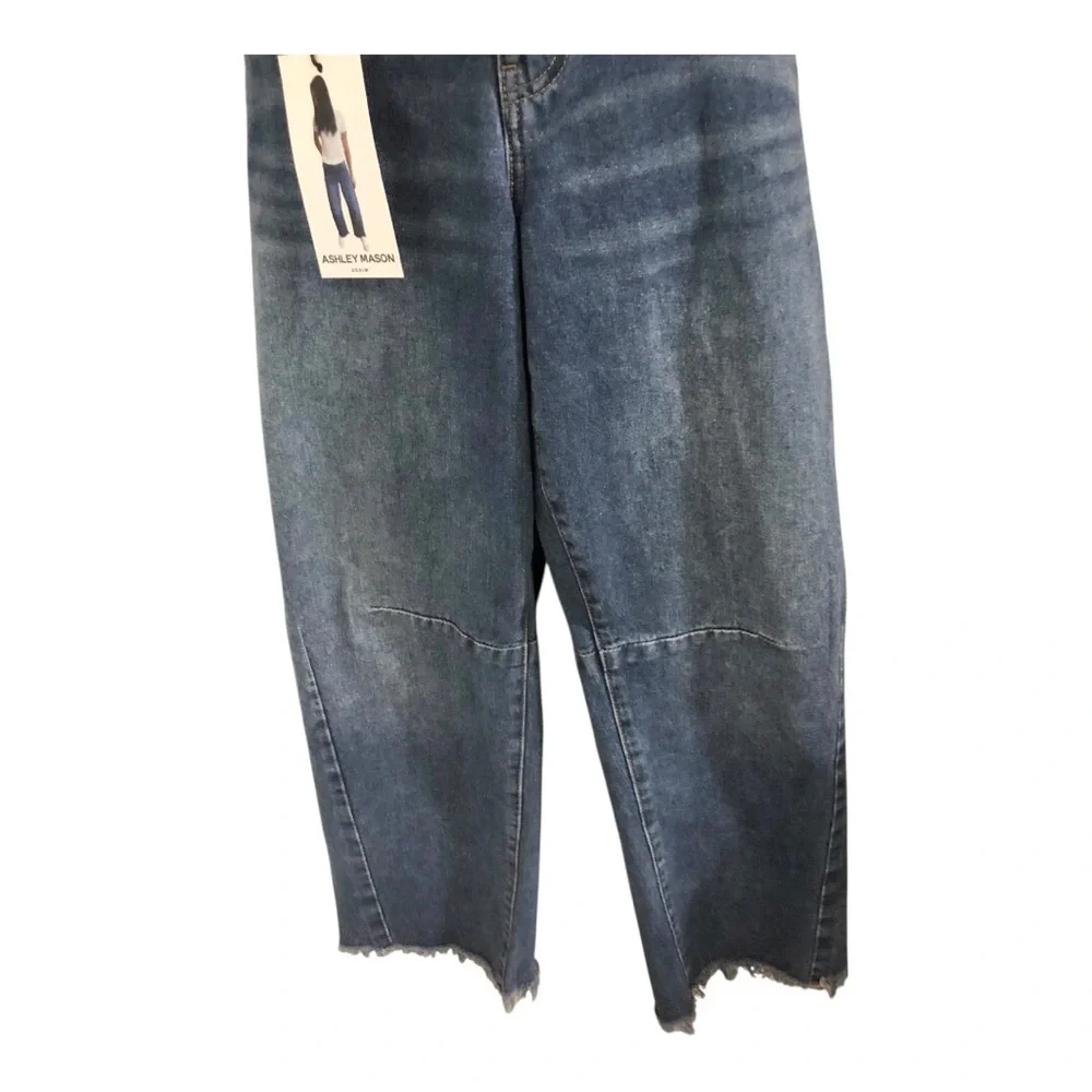 Ashley Mason loose fit cut off raw hem barrel jeans size 9/29 new - Picture 10 of 16